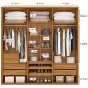 Ver imagem 5 de Conjunto Quarto de Casal Painel para TVs 43" e Guarda-Roupa 6 Portas 4 Gavetas Espresso Móveis