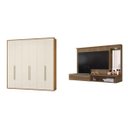 Ver imagem 1 de Conjunto Quarto de Casal Painel para TVs 43" e Guarda-Roupa 6 Portas 4 Gavetas Espresso Móveis