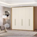 Ver imagem 2 de Conjunto Quarto de Casal Painel para TVs 43" e Guarda-Roupa 6 Portas 4 Gavetas Espresso Móveis