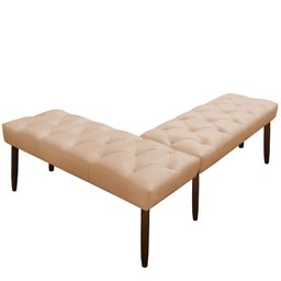 Canto Alemão Suede Bege Assento 1,20x0,75 - Dominic Decor - 2