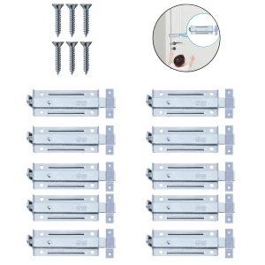 Ferrolho Trinco Tarjeta Fecho Chato para Porta Janela Portão 13cm Zincado | Silvana | Kit 10 Un