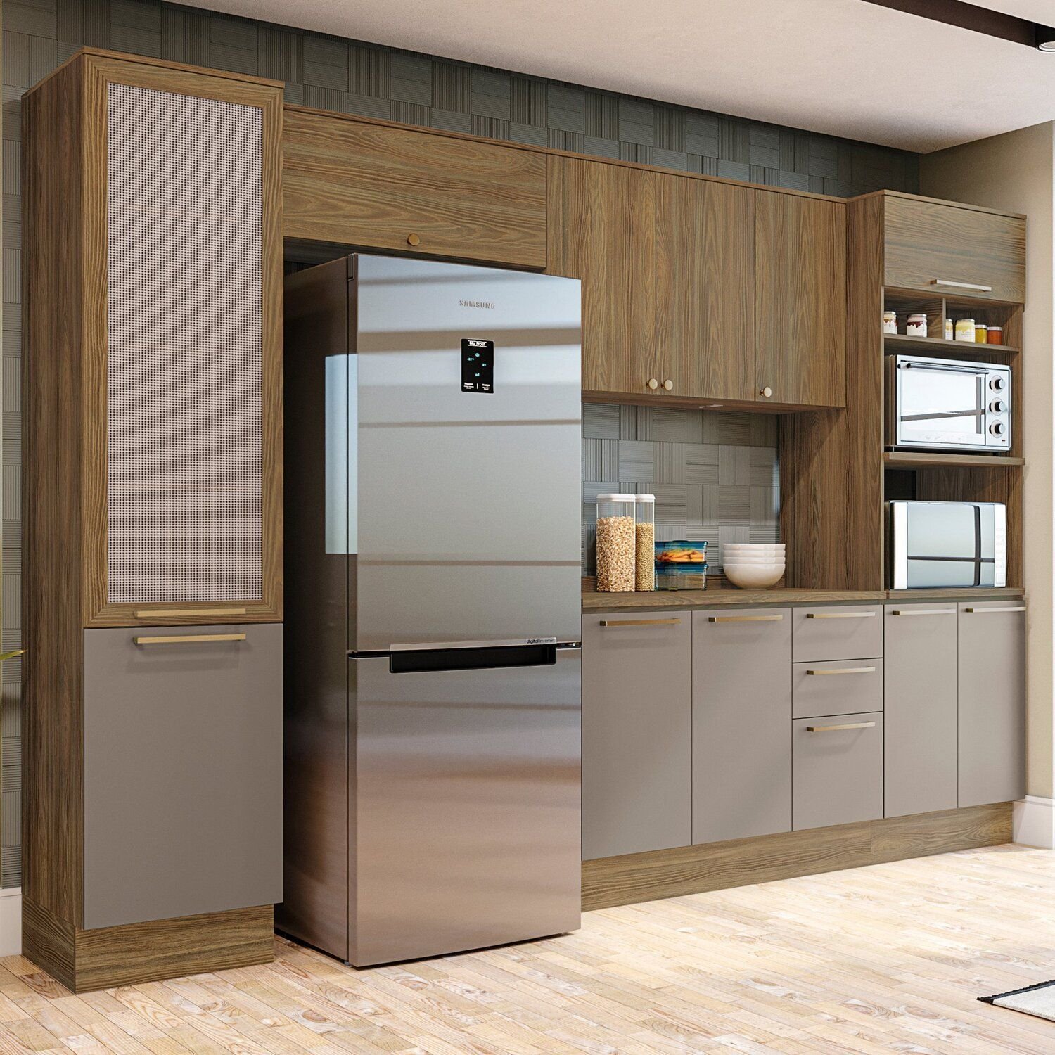 Cozinha Compacta Modulada 5 Peças com Torre Quente e Paneleiro