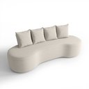 Ver imagem 2 de Sofá Orgânico Curvo Ibiza 2,10m 3 Lugares com Almofadas Bouclé