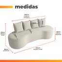 Ver imagem 4 de Sofá Orgânico Curvo Ibiza 2,10m 3 Lugares com Almofadas Bouclé