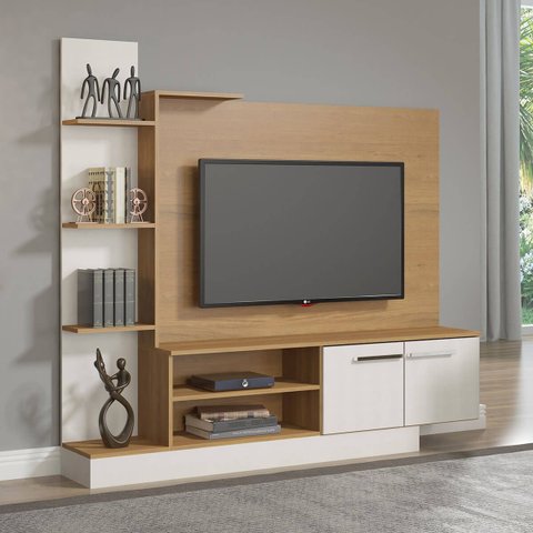 Estante Tv 50 Pol. Completo Coliseu Mdp 165x155x30cm 0633:carvalho
