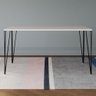 Mesa De Jantar Retangular Tampo De Madeira 140X80Cm Branco - 4