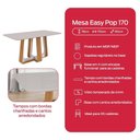 Ver imagem 7 de Mesa de Jantar Retangular 6 Lugares 170 Tampo Mdf/vidro Easy Pop Amendoa/off White