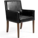 Ver imagem 1 de Poltrona Sala de Estar Decorativa Base Madeira Liverpool Pu Sintético Preto G15 - Gran Belo