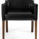 Ver imagem 5 de Poltrona Sala de Estar Decorativa Base Madeira Liverpool Pu Sintético Preto G15 - Gran Belo
