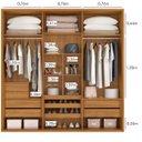 Ver imagem 5 de Conjunto Quarto de Casal Penteadeira com Espelho e Guarda-Roupa 6 Portas 4 Gavetas Espresso Móveis