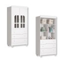 Ver imagem 3 de Quarto de Bebê Berço + Cômoda + Guarda Roupa Katatau Branco Fosco