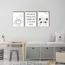 Ver imagem 2 de Kit 3 Quadros Decorativos Alfabeto Dos Bichos 30x40cm
