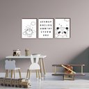 Ver imagem 3 de Kit 3 Quadros Decorativos Alfabeto Dos Bichos 30x40cm