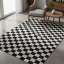 Ver imagem 2 de Tapete de Couro Passadeira Natural Tabuleiro Preto Branco 2,00 x 0,60 m