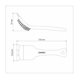 Escova Tramontina Churrasco com Cerdas em Aço Inox e Cabo de Polipropileno Preto 21,6 Cm - 4