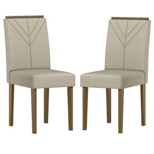 Cadeira para Mesa de Jantar Amanda Kit 2 Peças Imbuia Veludo Nude – New Ceval