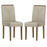 Cadeira para Mesa de Jantar Amanda Kit 2 Peças Imbuia Veludo Nude – New Ceval - 1