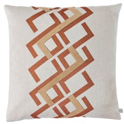Capa Almofada Linho Aplique Boucle Estampa 45x45cm Terracota - 1