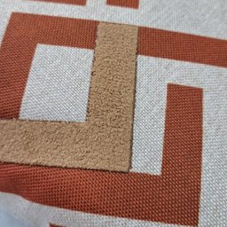Capa Almofada Linho Aplique Boucle Estampa 45x45cm Terracota - 2