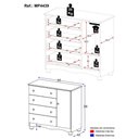 Ver imagem 5 de Cômoda Infantil 95cm 1 Porta e 4 Gavetas Dengo Multimóveis Mp4439 Madeirado Madeirado