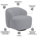 Ver imagem 4 de Poltrona Decorativa Orgânica Giratória para Sala Living Barolo L06 Veludo Cinza - Lyam Decor