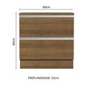 Ver imagem 3 de Balcão Armário de Cozinha 80 cm 2 Gavetas Rustic Glamy Madesa