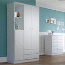 Ver imagem 1 de Guarda Roupa de Bebê 3 Portas Bala de Menta Branco Flex - Henn