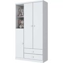 Ver imagem 3 de Guarda Roupa de Bebê 3 Portas Bala de Menta Branco Flex - Henn