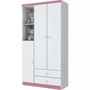 Ver imagem 5 de Guarda Roupa de Bebê 3 Portas Bala de Menta Branco Flex - Henn
