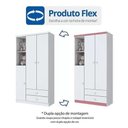 Ver imagem 4 de Guarda Roupa de Bebê 3 Portas Bala de Menta Branco Flex - Henn
