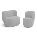 Ver imagem 1 de Poltrona e Namoradeira Orgânica Molly Bouclê Cinza Claro - Desk Design