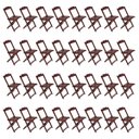 Ver imagem 2 de Kit 8 Conjuntos de Mesa com 4 Cadeiras de Madeira Dobrável 120x70 Imbuia