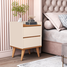 Conjunto Quarto 2 Mesas de Cabeceira Verona com Painel de Cabeceira de Cama Queen 1,60cm:off White - 3