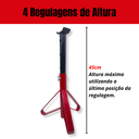 Ver imagem 5 de Cavalete Automotivo Preguiça para Carros 2,5 Toneladas Suporte Veicular 4 Regulagens Vermelho