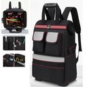 Ver imagem 5 de Mochila Ferramentas Base Emborrachada Reforcada Bolsa Impermeavel Refletiva Motoboy Grande Premium