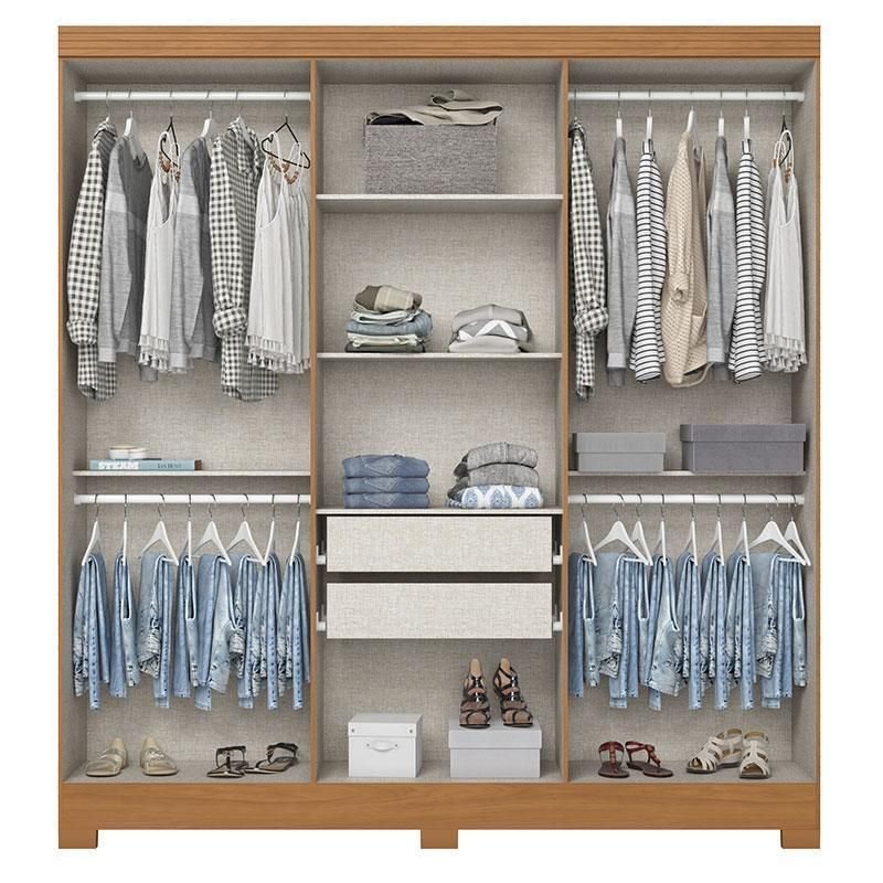 Guarda Roupa Casal 6 Portas e 2 Gavetas Leonard B368 Cinamomo Off