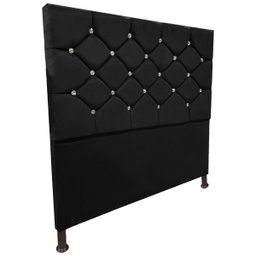 Cabeceira de Cama Box Viúva 130cm Estofada Kasi Preto - 1