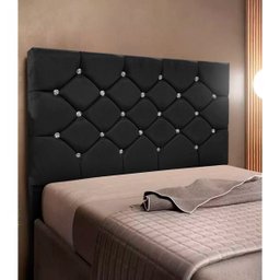Cabeceira de Cama Box Viúva 130cm Estofada Kasi Preto - 2
