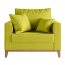 Ver imagem 1 de Kit 02 Poltrona Decorativa Beny Pés Base em Madeira Suede Cor:amarelo