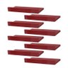 Kit 8 Prateleiras Porta Quadros 40 X 15cm Vermelha Suporte Invisível - 2