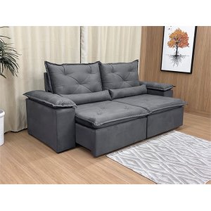 Sofá Retrátil Reclinável Confortável Várias Cores e Tamanhos Cor:cinza;tamanho:2,50