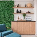 Ver imagem 1 de 9 Placas Jardim Vertical Artificial Amendoim 60x40 Folhagem Verde Decoração de Área Coberta Realista