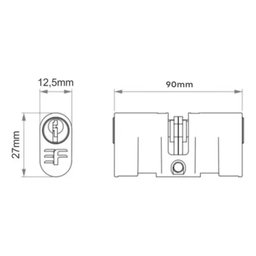Cilindro 4000/5000/6000/7000 C003zpp 90mm Preto 13x27,5mm Reposição 3f - 2
