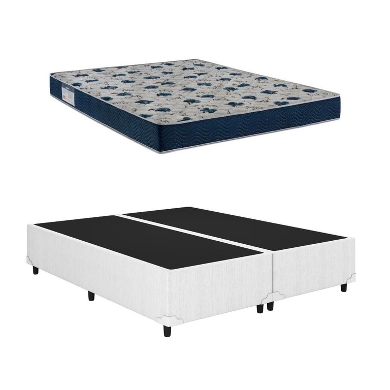 Cama Box Casal Bipartido Iso 60 Espuma D28 138x188 Branco - Ortobom