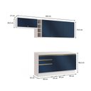 Ver imagem 3 de Armário de Cozinha Completa Garrafeiro 100% Mdf 260cm Branco/azul Profundo Celeste Kappesberg
