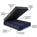 Ver imagem 4 de Cama Baú Casal 138x188 Bipartido Suede Preto com Dual Firm Espuma Ecoflex
