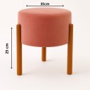 Ver imagem 2 de PUFF APOLO PES DE MADEIRA ROSA QUEIMADO VELUDO