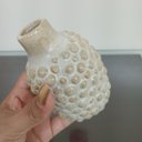 Ver imagem 3 de Vaso Decorativo de Cerâmica Bege 10x10x10cm Enfeite Sala Mesa Estante Aparador