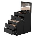 Ver imagem 5 de Penteadeira Comoda Olivia Mdf 80x60cm Espelho Banqueta Rodizio:preto