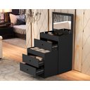 Ver imagem 4 de Penteadeira Comoda Olivia Mdf 80x60cm Espelho Banqueta Rodizio:preto